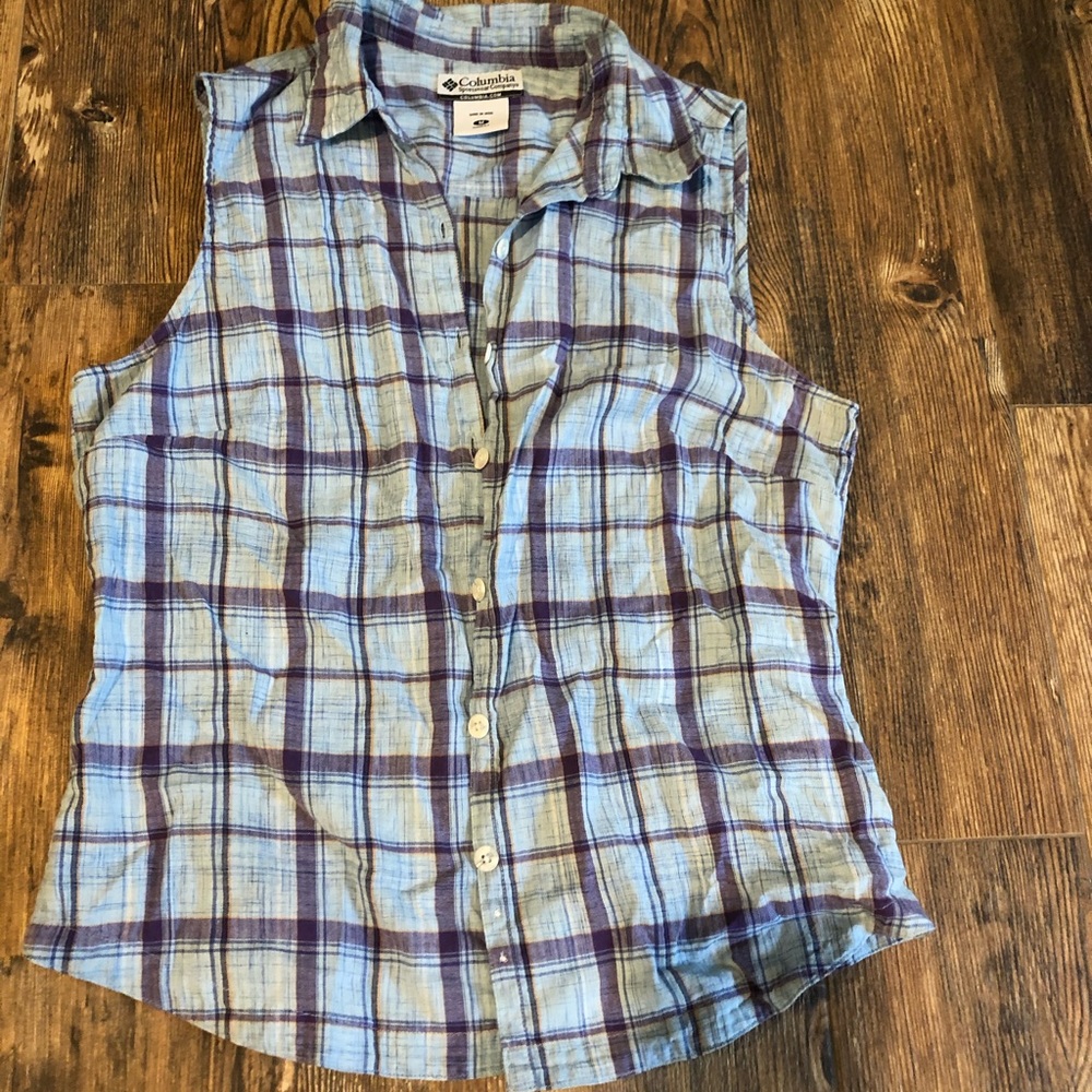 Columbia button down plaid tank
